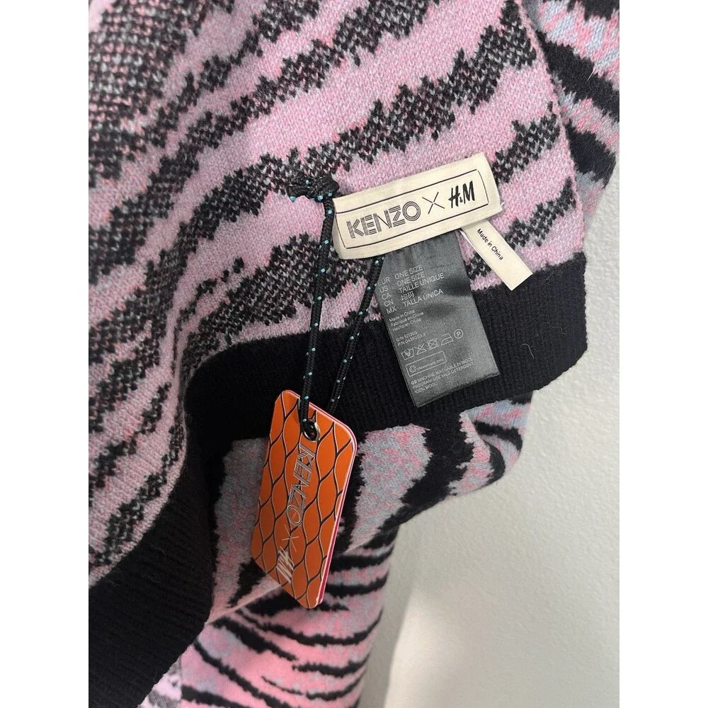 NWT Kenzo x H&M Wool Scarf Animal Print